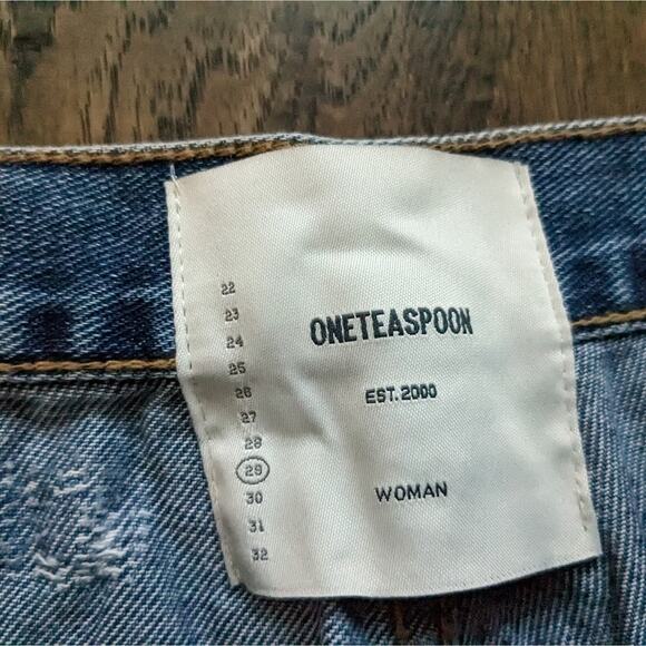 One Teaspoon Awesome Baggies Distressed Jeans Montana Blue Size 29 NEW - Picture 6 of 15